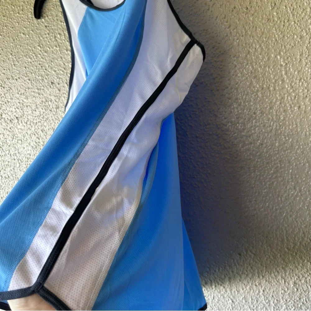 Nike women’s tank top Jersey style with mesh Blue and White XXL